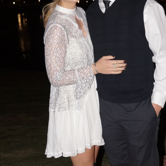 Free People White Lace Tell Tale Long Sleeve Tunic Dress S - Picture 2 of 12
